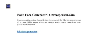 Fake Face Generator | Unrealperson.com