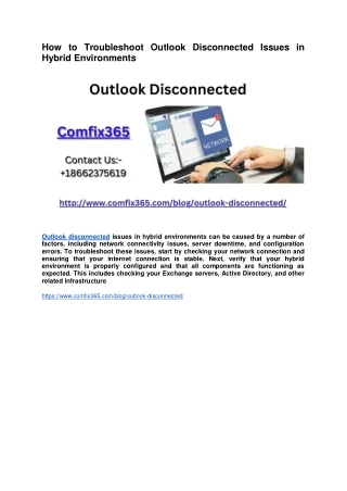 How to Troubleshoot Outlook Disconnected Issues in Hybrid Environments