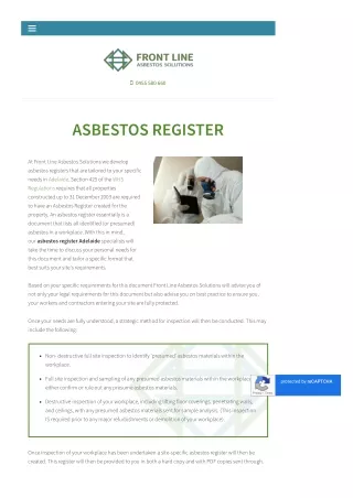 Asbestos Register Adelaide