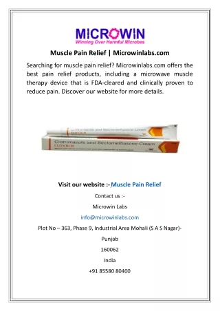 Muscle Pain Relief  Microwinlabs.com