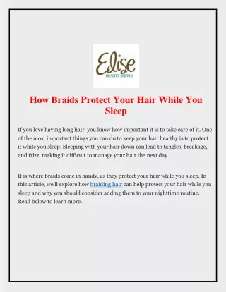 How Braids Protect Your Hair While You Sleep