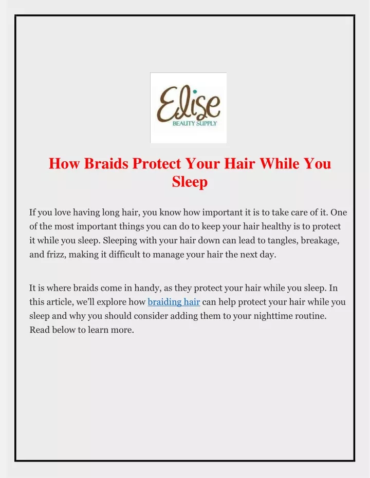 how braids protect your hair while you sleep