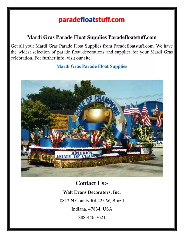 mardi gras parade float supplies paradefloatstuff