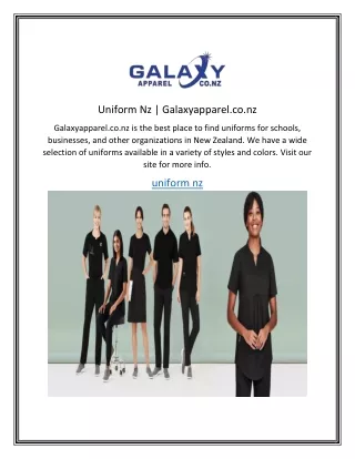 Uniform Nz Galaxyapparel.co.nz