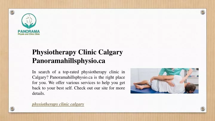 physiotherapy clinic calgary panoramahillsphysio