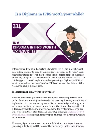 Is a Diploma in IFRS worth your while
