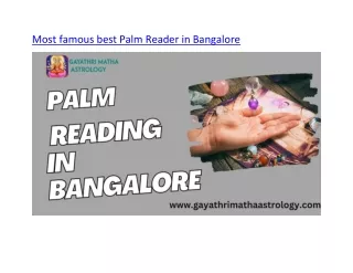 Most famous best Palm Reader in Bangalore