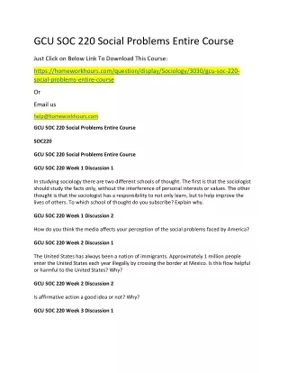 gcu soc 220 social problems entire course