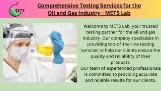 Oil Filter Testing | Mets Lab UAE