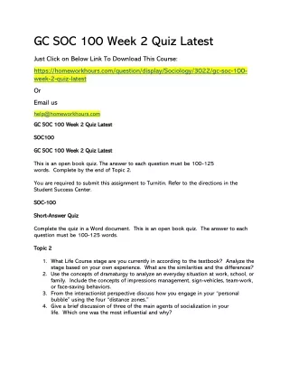 gc soc 100 week 2 quiz latest