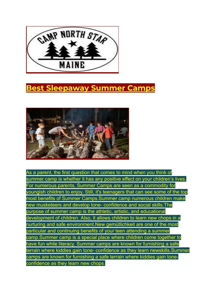 best sleepaway summer camps