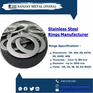 SS Rings | Lap Joint Flanges | Slip On Flanges - Sanjay Metal India