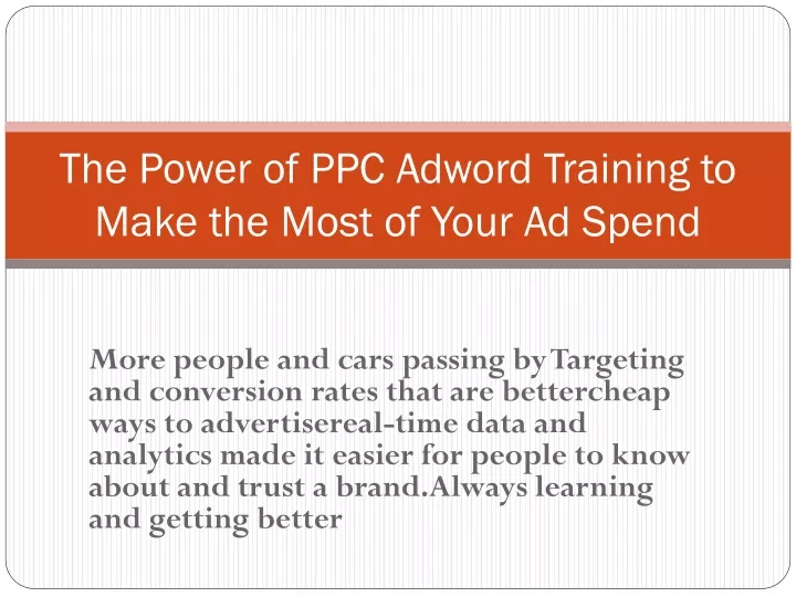 the power of ppc adword training to make the most of your ad spend
