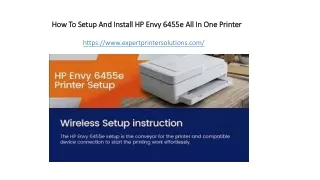 How To Setup And Install HP Envy 6455e All In One Printer