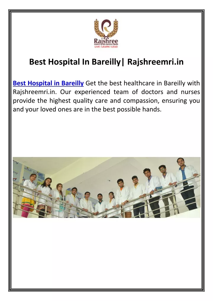 best hospital in bareilly rajshreemri in