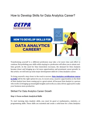 how to develop skills for data analytics career