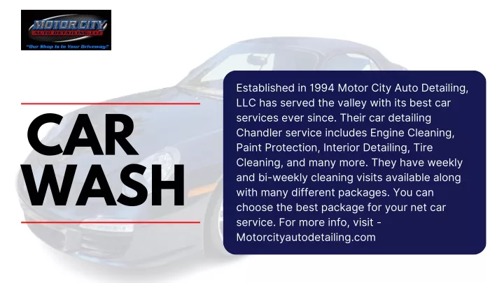 established in 1994 motor city auto detailing
