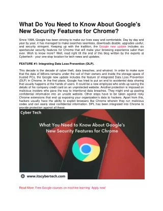Google's New Security Features for Chrome