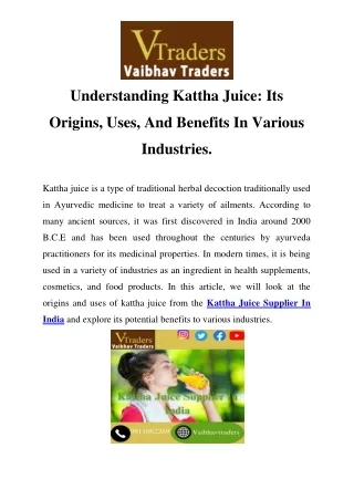Kattha Juice Supplier In India Call-9868480132