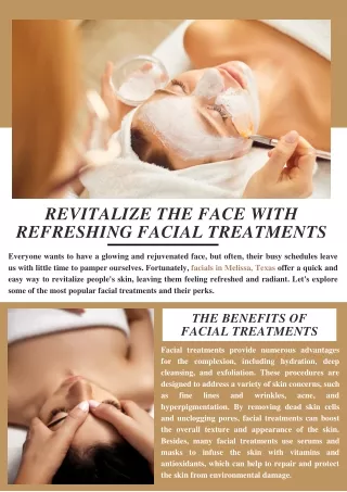 Revitalize the Face with Refreshing Facial Treatments