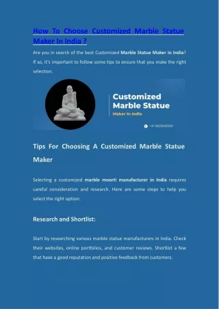 how to choose customized marble statue maker