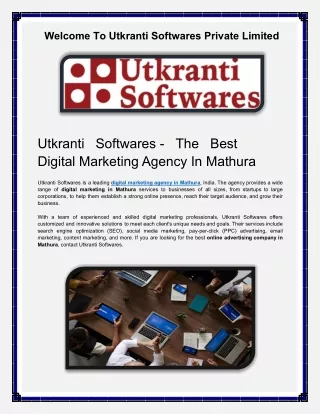 Utkranti Softwares - The Best Digital Marketing Agency In Mathura