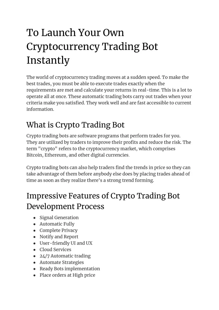 to launch your own cryptocurrency trading