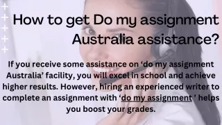 Do my assignment Australia assistance
