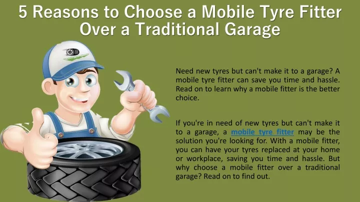 5 reasons to choose a mobile tyre fitter over a traditional garage