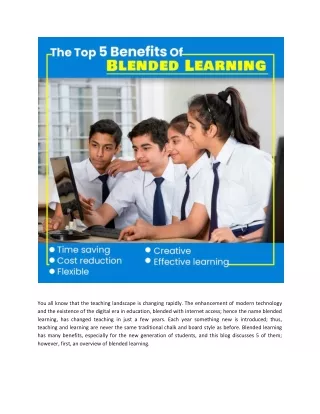the top 5 benefits of blended learning