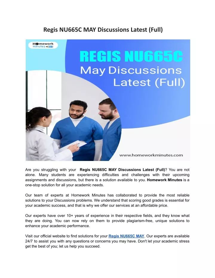 regis nu665c may discussions latest full