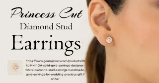 Elevate Your Look with GeumJewels' Princess Cut Diamond Stud Earrings