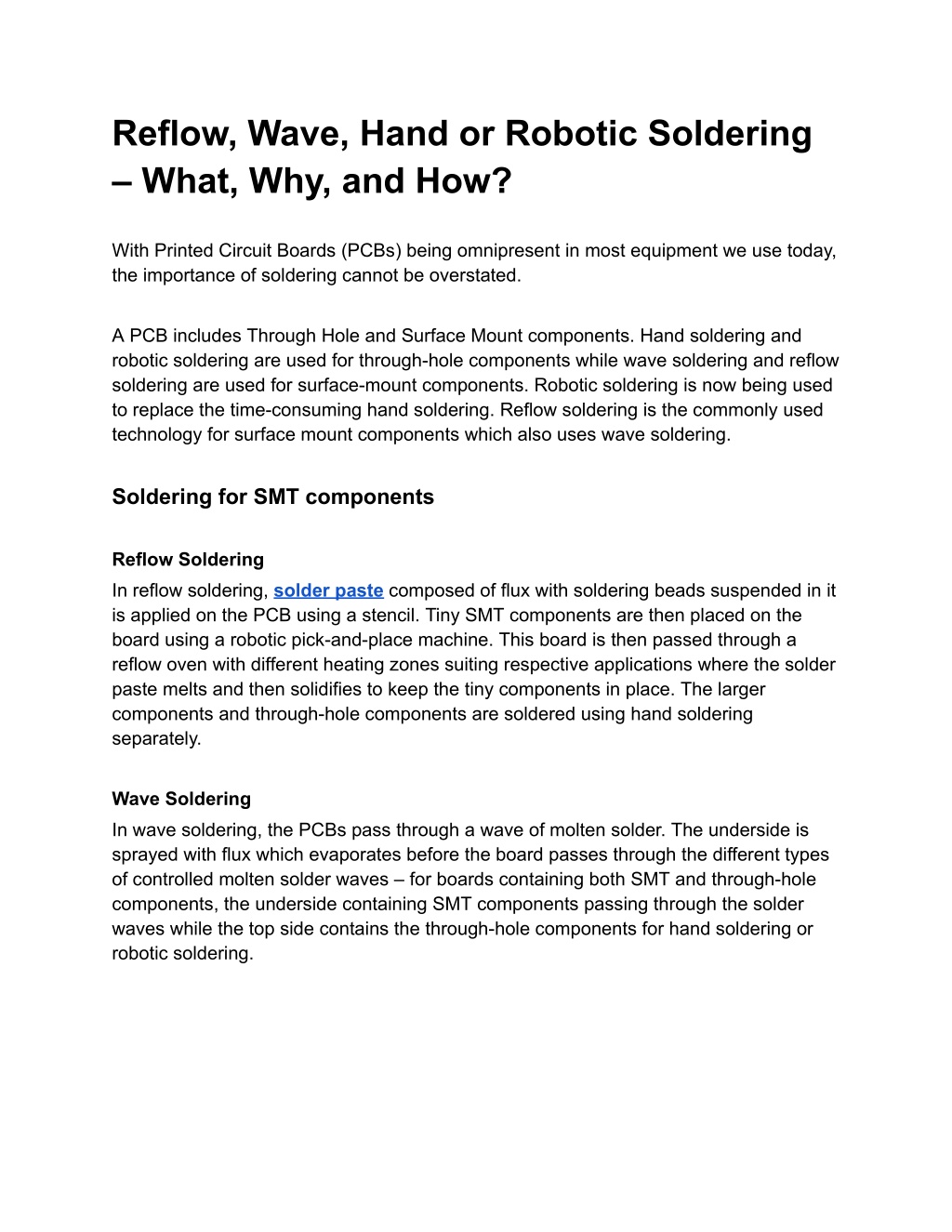 Reflow Battery PPT - Reflow, Wave, Hand or Robotic Soldering – What, Why, and How ...