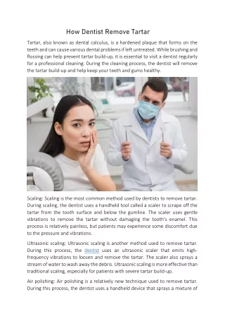how dentist remove tartar