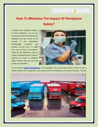 How To Minimise The Impact Of Workplace Safety