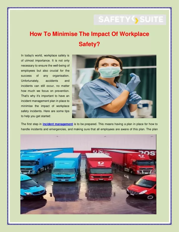 how to minimise the impact of workplace