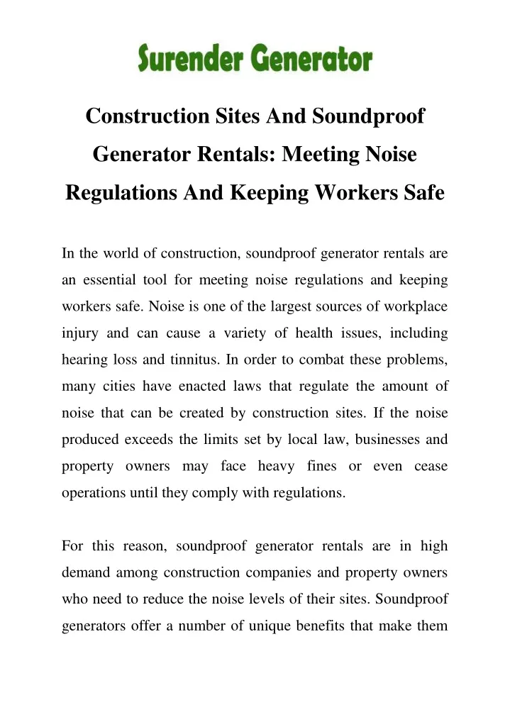 construction sites and soundproof