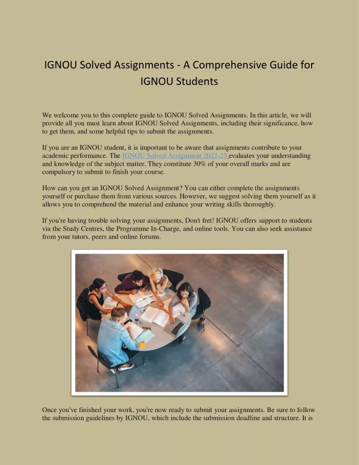 ignou solved assignments a comprehensive guide