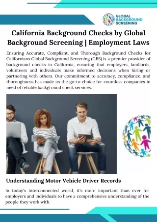 California Background Checks by Global Background Screening  Employment Laws