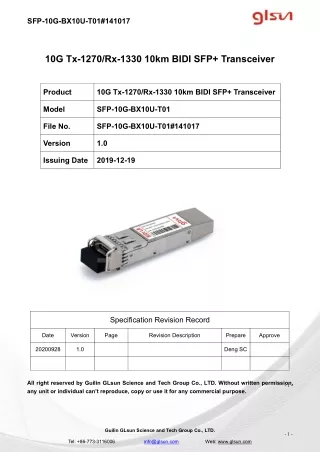 sfp 10g bx10u t01 141017