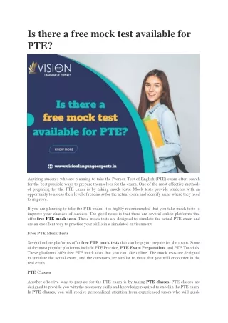 Is there a free mock test available for PTE?