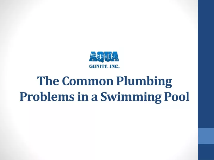 the common plumbing problems in a swimming pool