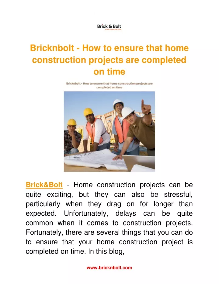 bricknbolt how to ensure that home construction