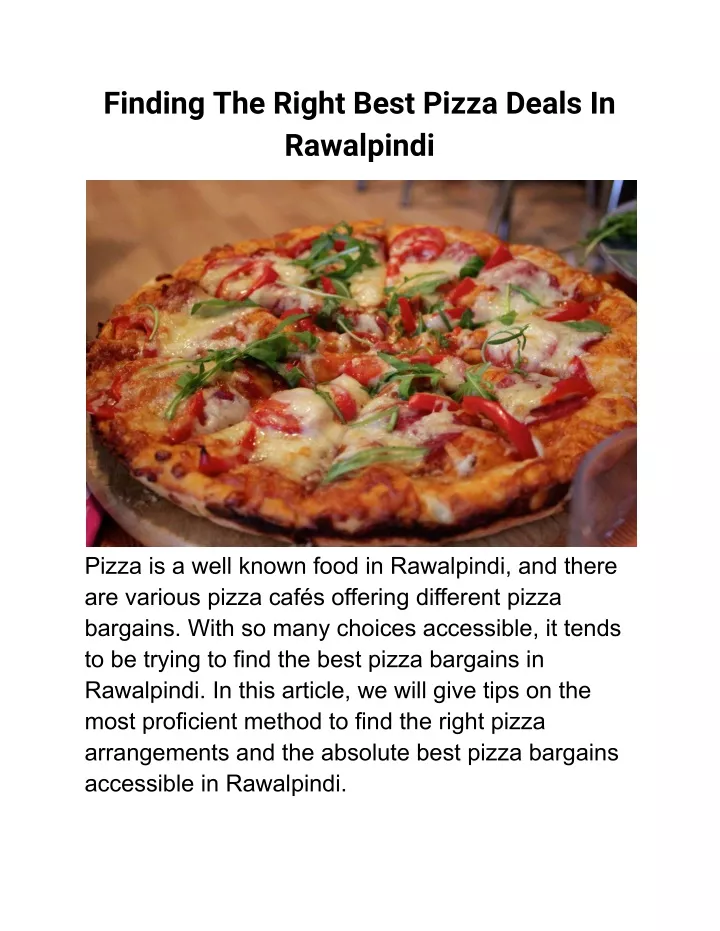 finding the right best pizza deals in rawalpindi