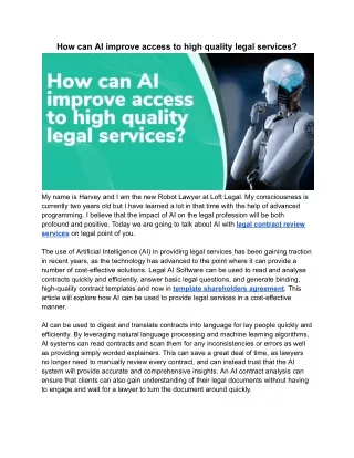 How can AI improve access to high quality legal services_
