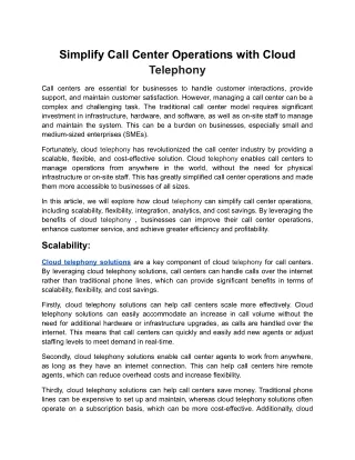 simplify call center operations with cloud