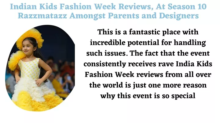 indian kids fashion week reviews at season