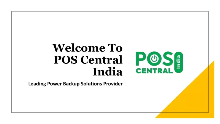 welcome to pos central india