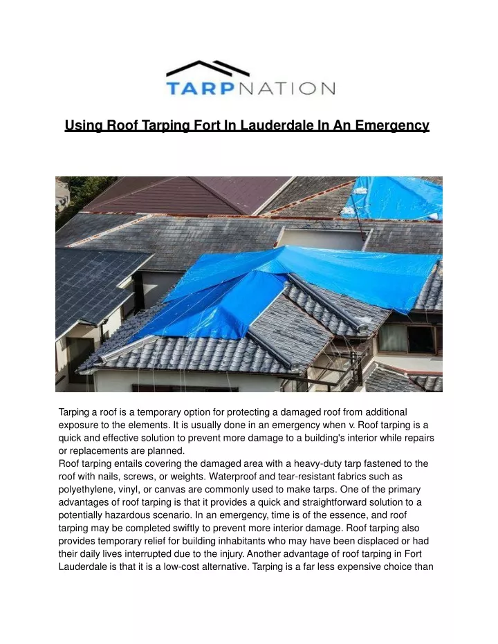 using roof tarping fort in lauderdale