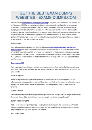get the best exam dumps websites exams dumps com